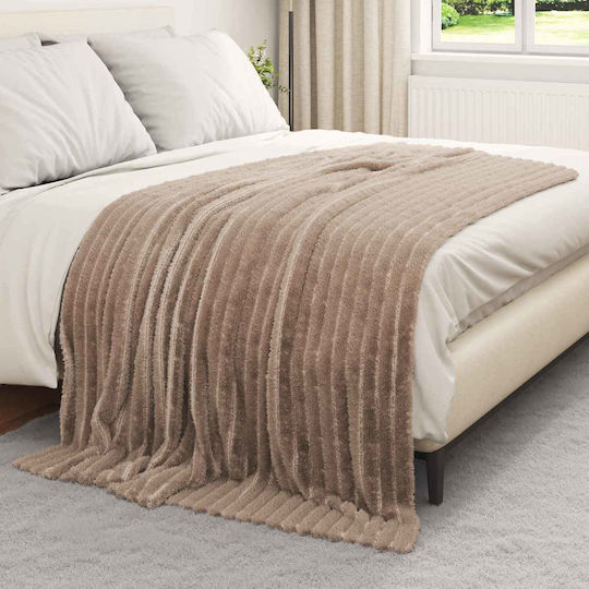 vidaXL Ριχτάρι Πολυθρόνας Fleece 200x150εκ. Καμηλοπάρδαλη