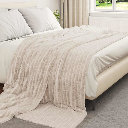 vidaXL Decken & Couchdecken Sesselüberwurf Fleece 240x220cm Beiges