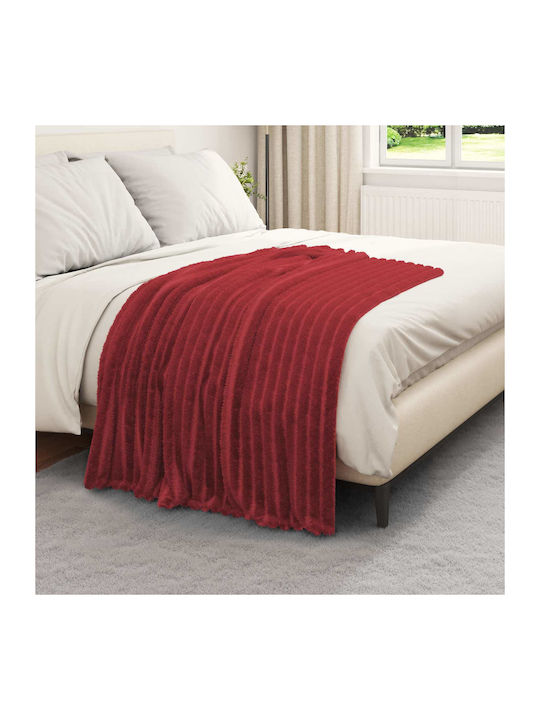 vidaXL Ριχτάρι Πολυθρόνας Fleece 150x130εκ. Βεραμάν Κόκκινο 42016893