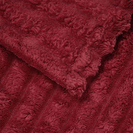 vidaXL Ριχτάρι Πολυθρόνας Fleece 200x150εκ. Βεραμάν Κόκκινο