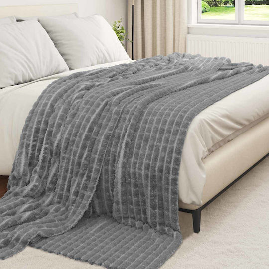 vidaXL Decken & Couchdecken Zweisitzer-Sofa Überwurf Fleece 270x240cm Dunkelgrau