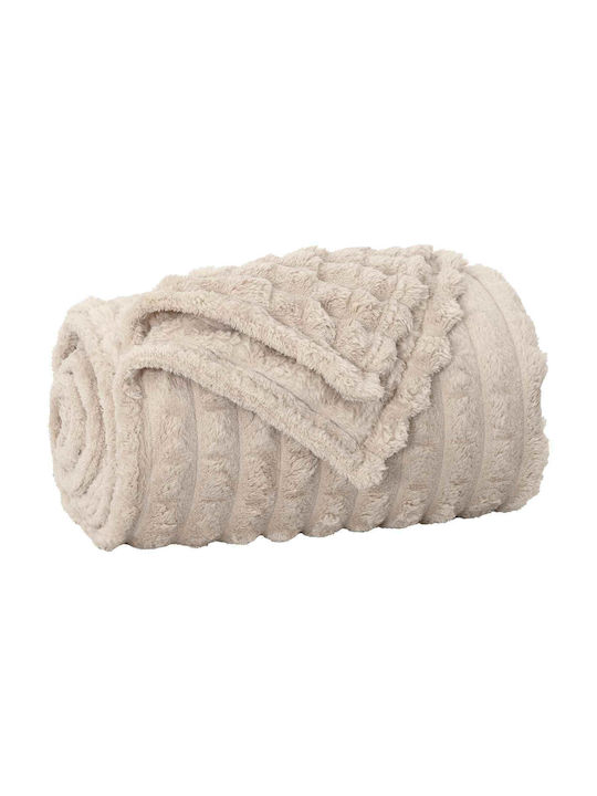 vidaXL Ριχτάρι Πολυθρόνας Fleece 200x150εκ. Μπεζ 42016866