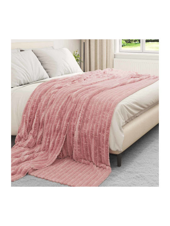 vidaXL Ριχτάρι Διθέσιου Καναπέ Fleece 270x240εκ. Ροζ