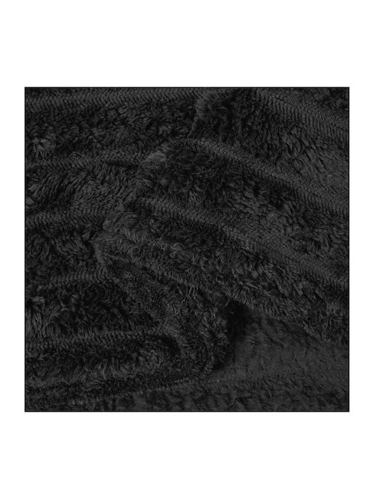vidaXL Ριχτάρι Πολυθρόνας Fleece 150x130εκ. Μαύρο