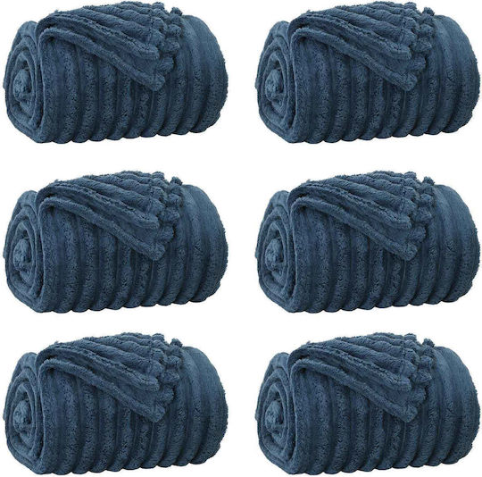 vidaXL Ριχτάρι Πολυθρόνας Fleece 240x220εκ. Σκούρο Μπλε