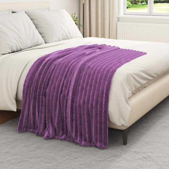 vidaXL Decken & Couchdecken Sesselüberwurf Fleece 150x130cm Lila