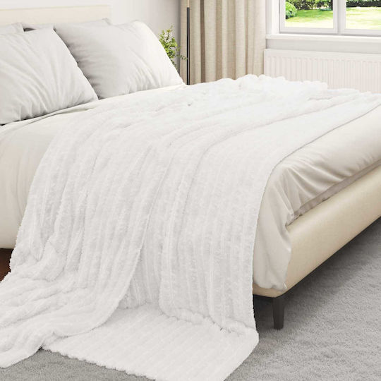 vidaXL Cuvertură Pentru Canapea De Fotoliu Polar Fleece 240x220 Cm Alb