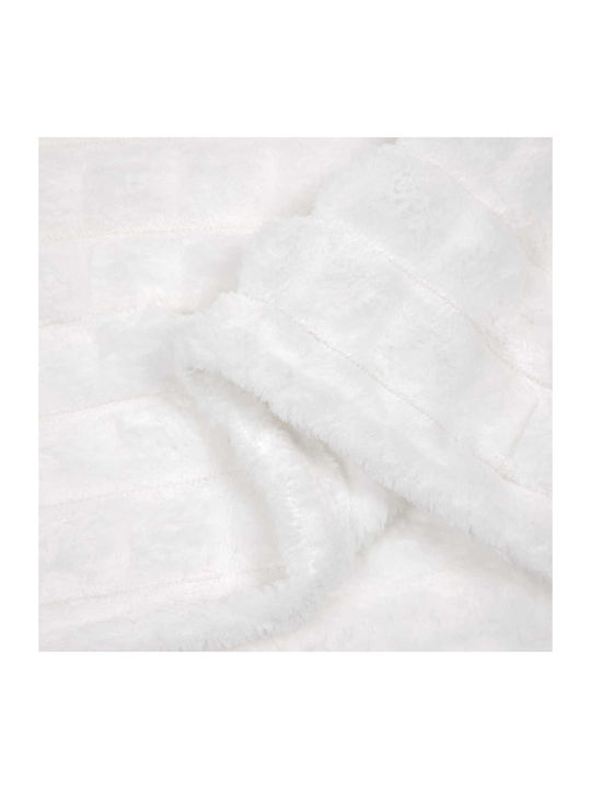 vidaXL Throws & Couch Blankets Armchair Throw Fleece 150x130cm White
