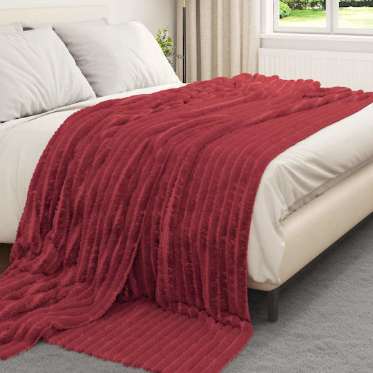 vidaXL Armchair Throw Fleece 240x220cm Turquoise Red