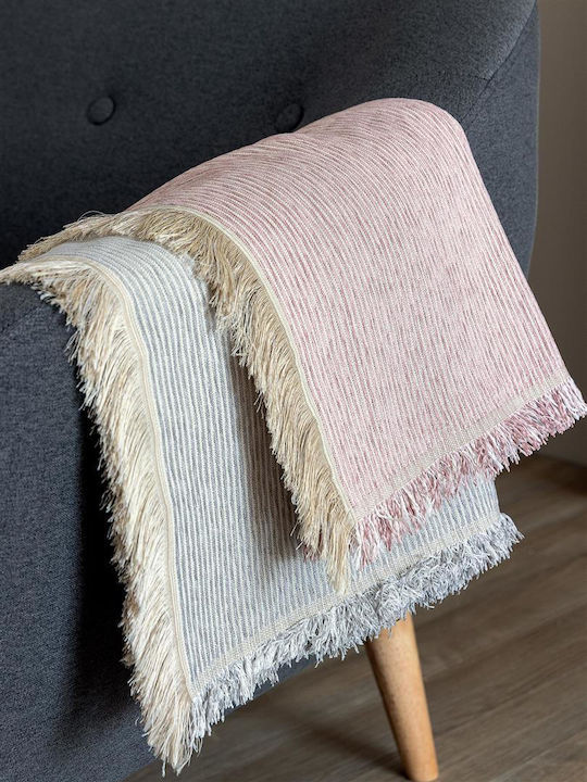 Palamaiki Agnes Sofa Throw 2 Seater Chenille 180x250cm Gray