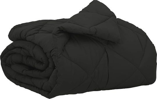 vidaXL Κουβέρτα Διπλή 200x140εκ. Μαύρο