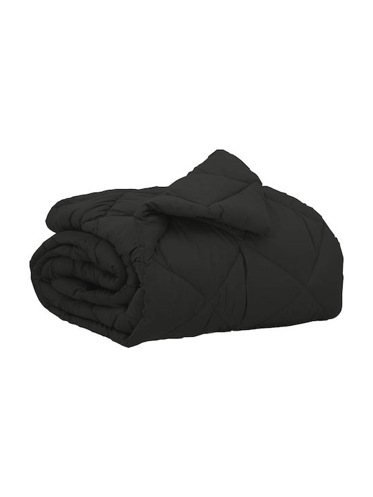 vidaXL Одеяло Двойно 220x140см Черно
