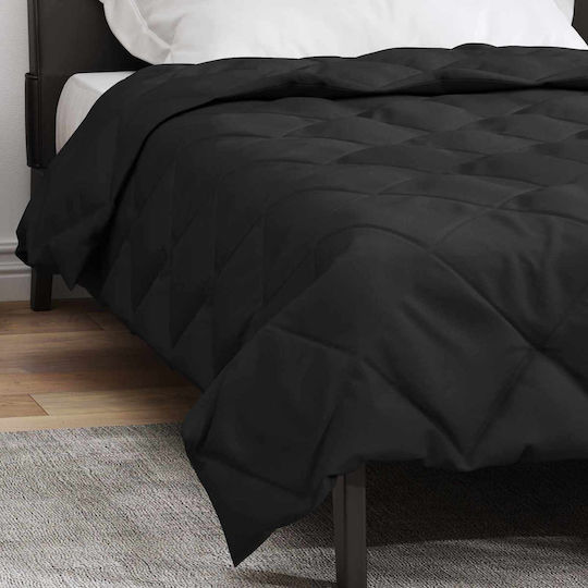 vidaXL Super King Blanket 220x135cm Black