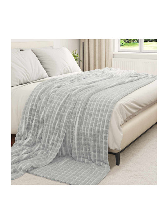 vidaXL Fleece Decke King Size 270x240cm Grau
