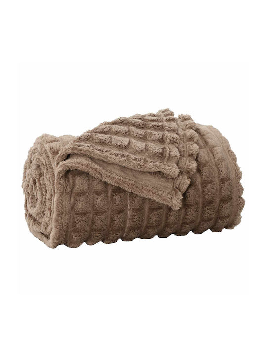 vidaXL Pătură Polar Fleece Simplă 150x130cm Camelopard