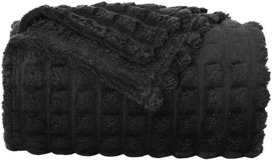 vidaXL Fleece-Decke King Size 270x240cm Schwarz