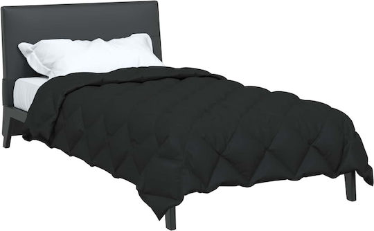 vidaXL Duvet Cover Queen 220x155 Black Velvet-Black Metal
