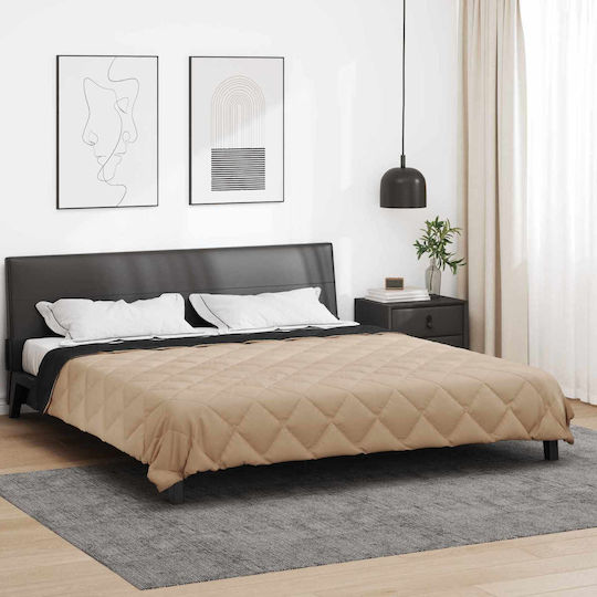vidaXL Duvet Cover Double 200x200 Black, Tan