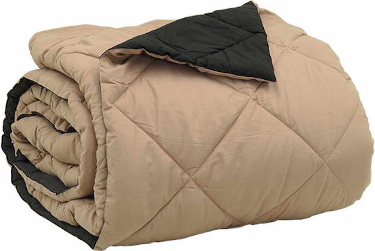vidaXL Duvet Cover Double 200x200 Black, Tan