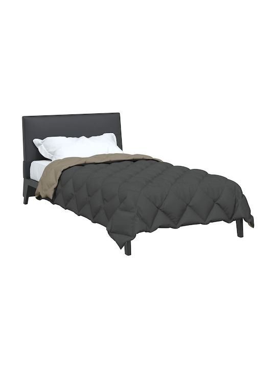 vidaXL Duvet Cover Single 140x200 Light Grey, Anthracite