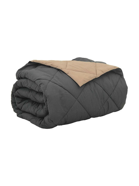 vidaXL Duvet Cover Queen 220x240 Anthracite, Tan