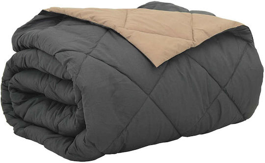 vidaXL Duvet Cover Queen 220x240 Anthracite, Tan