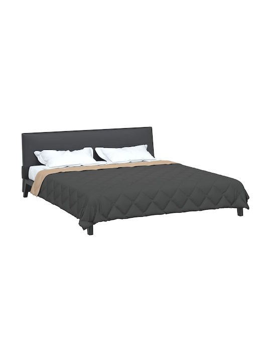 vidaXL Duvet Cover Queen 220x240 Anthracite, Tan