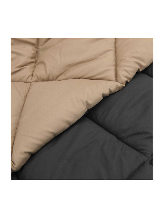 vidaXL Duvet Cover Single 135x200 Anthracite, Tan