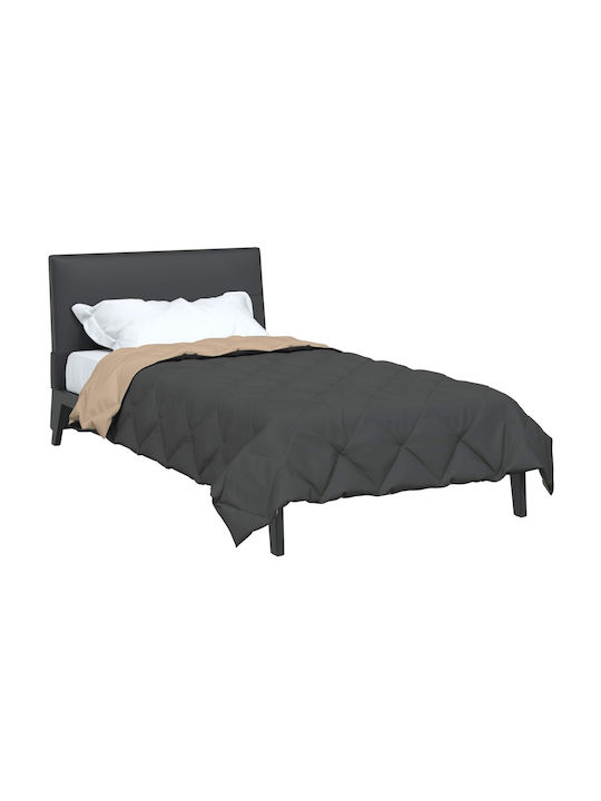 vidaXL Duvet Cover Single 135x200 Anthracite, Tan