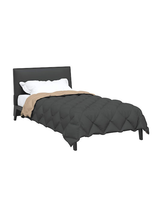 vidaXL Duvet Cover Single 135x200 Anthracite, Tan