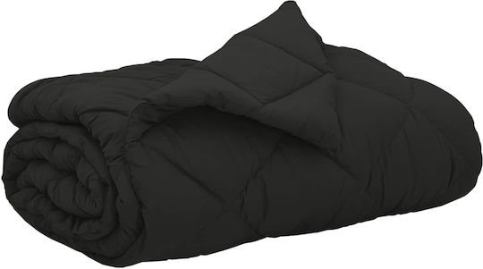 vidaXL Duvet Cover Queen 220x240 Black Velvet-Black Metal
