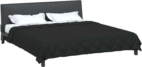 vidaXL Duvet Cover Queen 220x240 Black Velvet-Black Metal