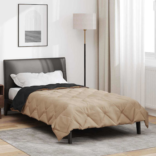 vidaXL Duvet Cover Single 135x220 Black, Tan
