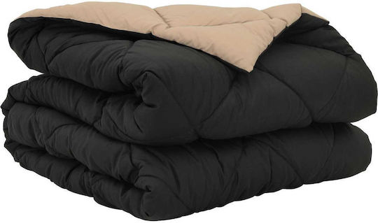 vidaXL Duvet Cover Single 135x220 Black, Tan
