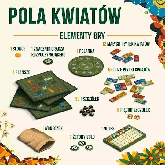 Board Game Fields of Flowers for 1-4 Players 8+ Years Old (PL) Nasza Ksiegarnia