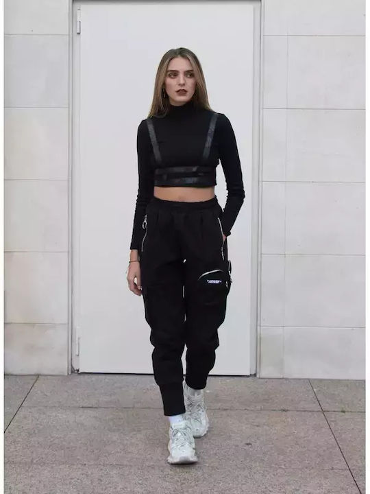 Γυναικεία Μπλούζα Βαμβακερή Μακρυμάνικη Black