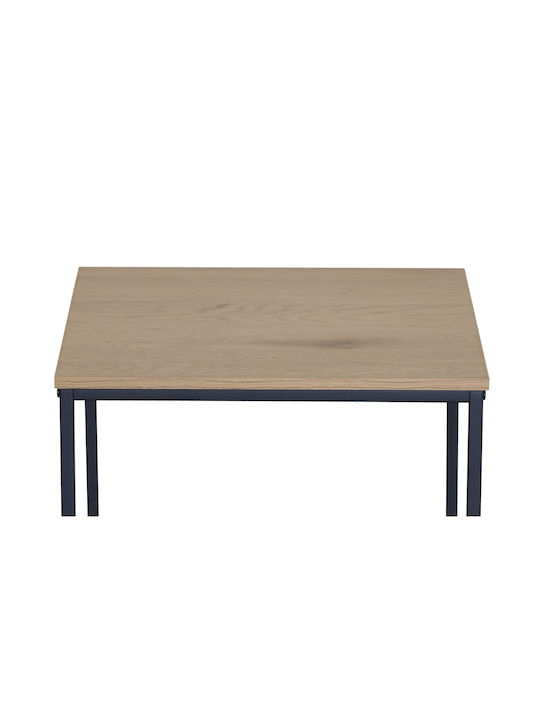 Square Side Coffee Table Kivos Metal Sonoma Black W45xL45xH45cm