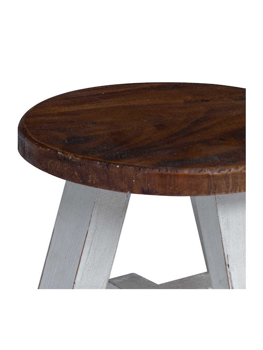 Round Side Table Wooden Beige M22xW22xH24cm