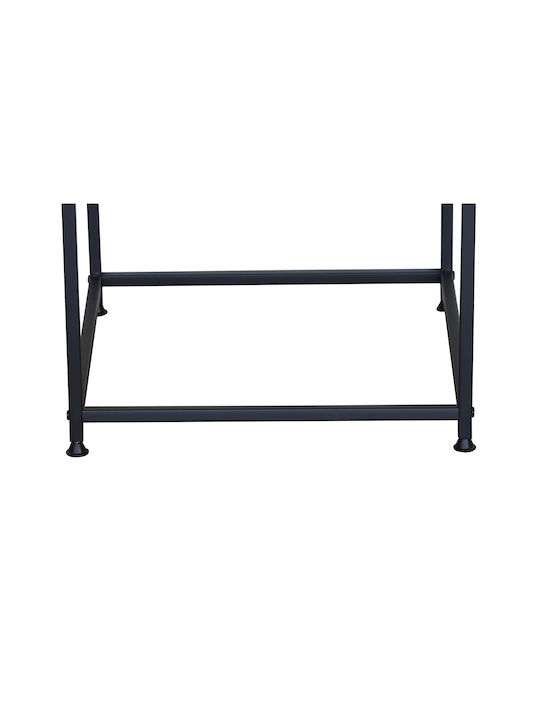 Square Side Coffee Table Kivos Metal Sonoma Black W45xL45xH45cm