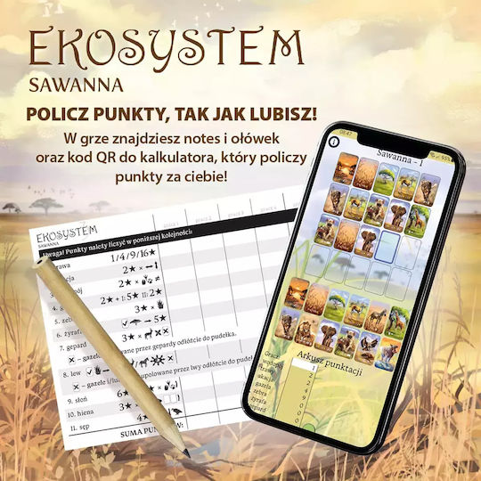 Board Game Ecosystem 3 Savannah for 1-6 Players 8+ Years Old (PL) Nasza Ksiegarnia