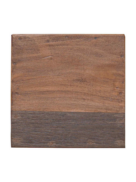Square Side Table Made of Solid Wood Beige 29x29x48 cm