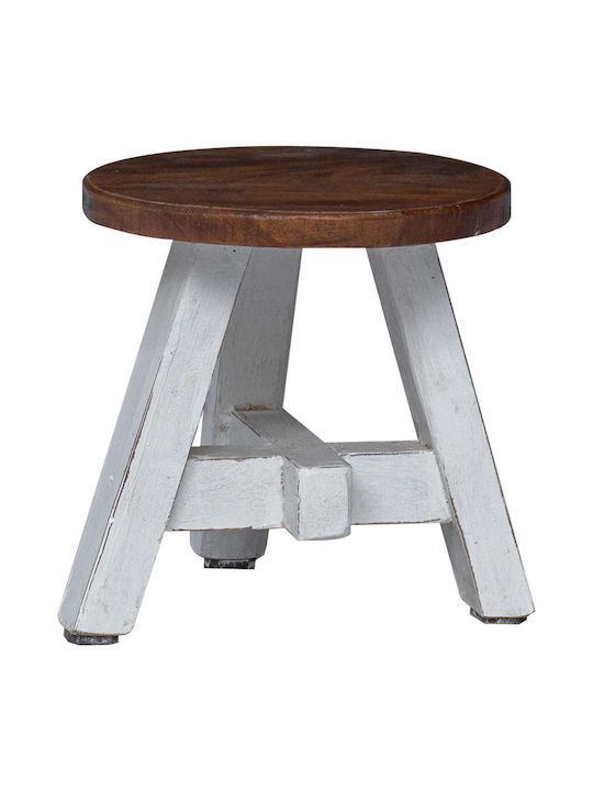 Round Side Table Wooden Beige M22xW22xH24cm