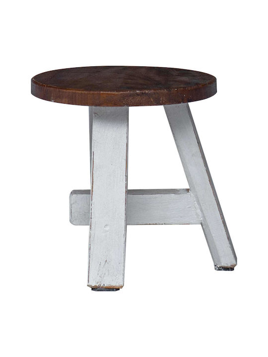 Round Side Table Wooden Beige M22xW22xH24cm