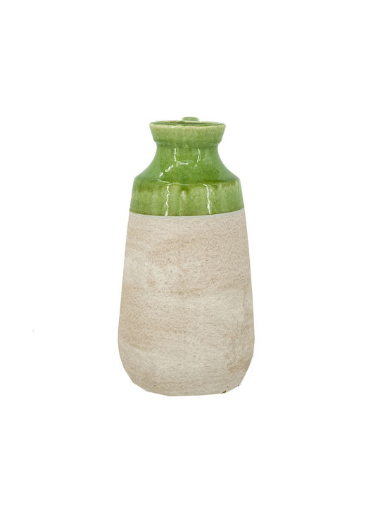 Artekko Candia Vază Ceramică Verde Bej 15.5x14.5x30 Cm