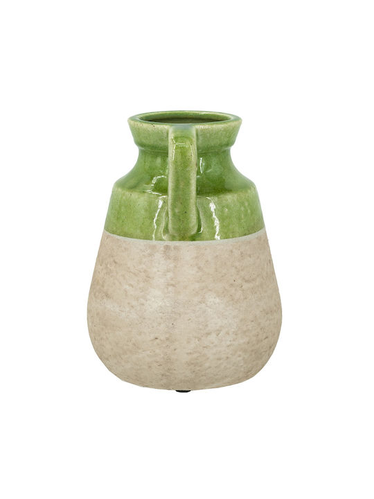 Artekko Candia Vază Ceramică Verde Bej 15.5x14.5x20 Cm