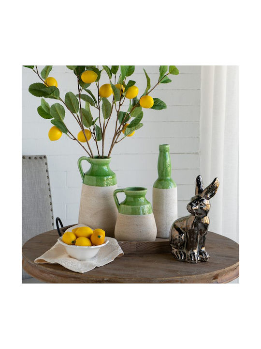 Artekko Candia Vază Ceramică Verde Bej 15.5x14.5x20 Cm