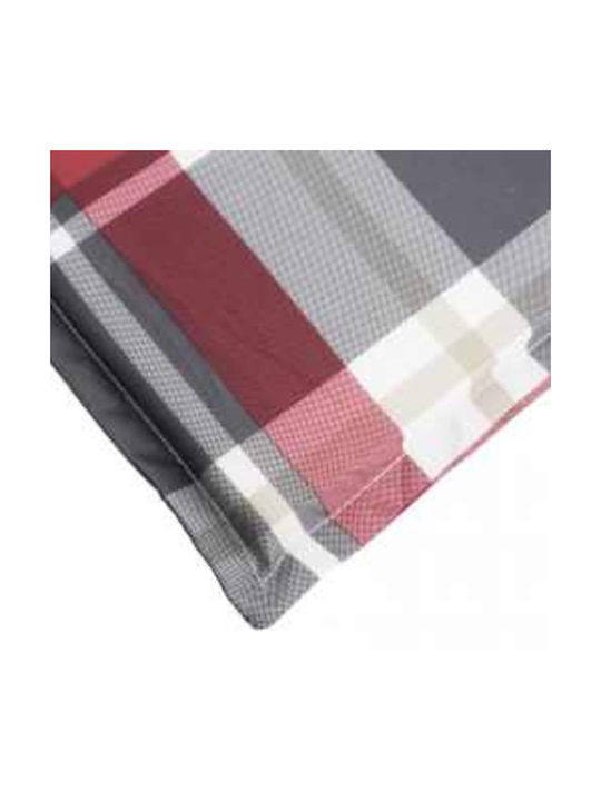 vidaXL Sunbed Cushion with Backrest Red and Grey 60x178 cm