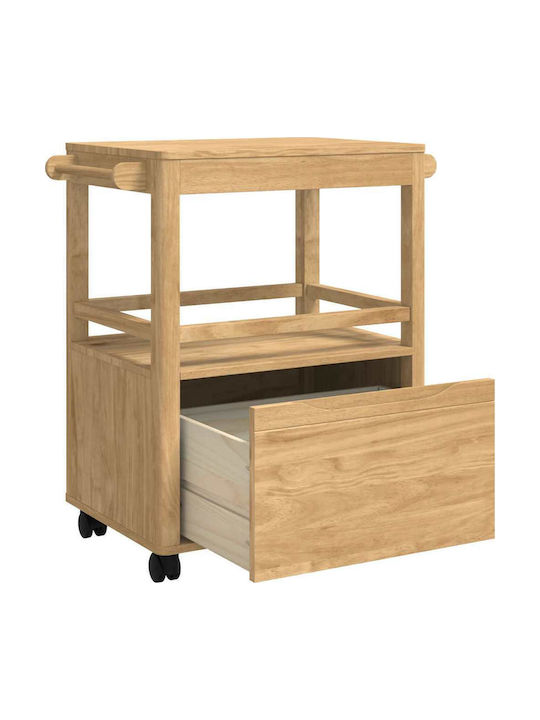vidaXL Wooden Kitchen Rack 3 Tiers Brown 72.5x45x80cm