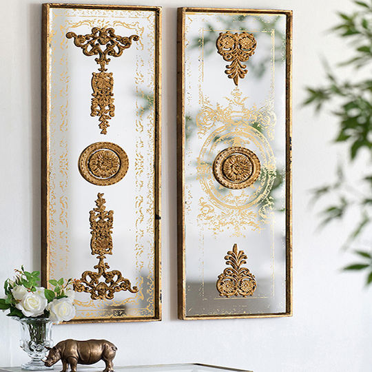 Artekko Full-Length Rectangular Gold Wall Mirror 121.9x40.4cm 2 Pieces Artekko Full-Length Rectangular Gold Wall Mirror 121.9x40.4cm 2 Pieces