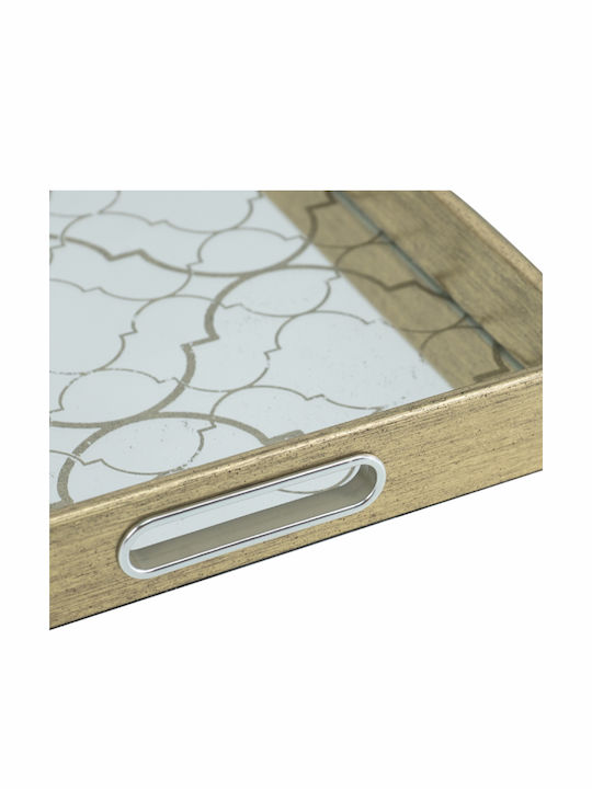 Artekko Tray Χρυσοί Πλαστικοί Διακοσμητικοί Δίσκοι Καθρέπτη 45x30x4.5 Cm 2pcs